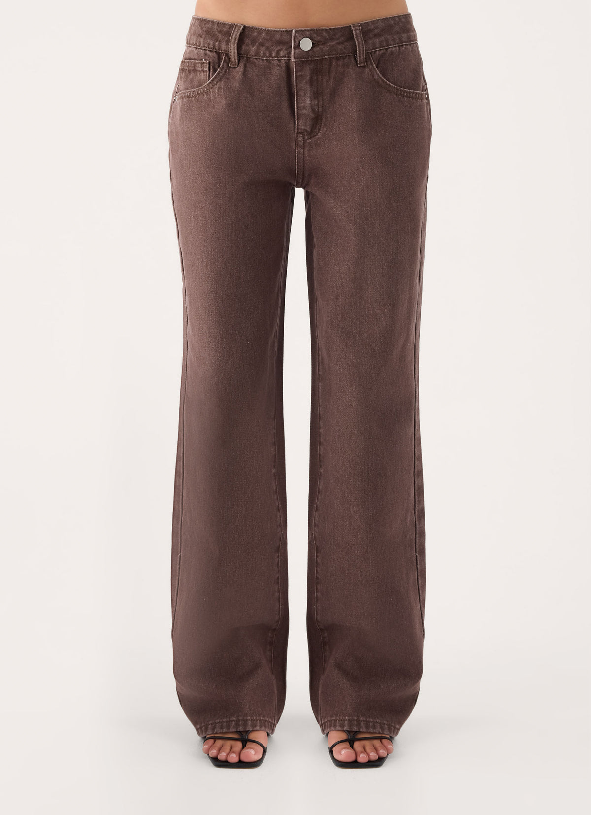 Karinta Straight Leg Denim Jeans - Chocolate