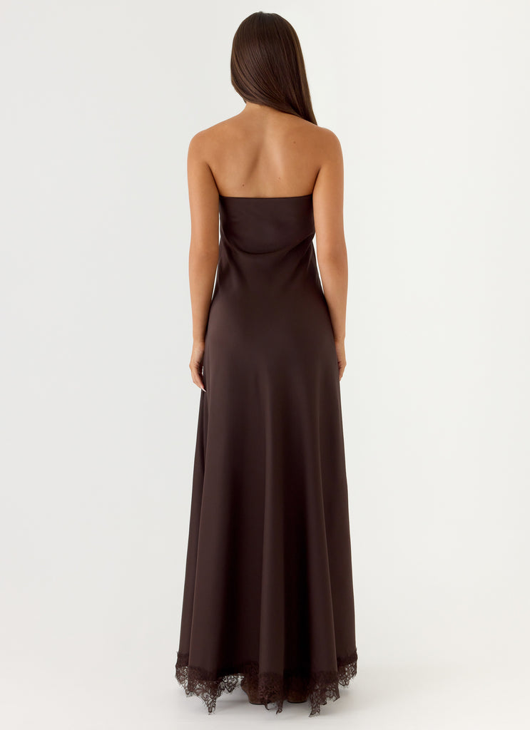 Kayleigh Strapless Maxi Dress - Chocolate Torte