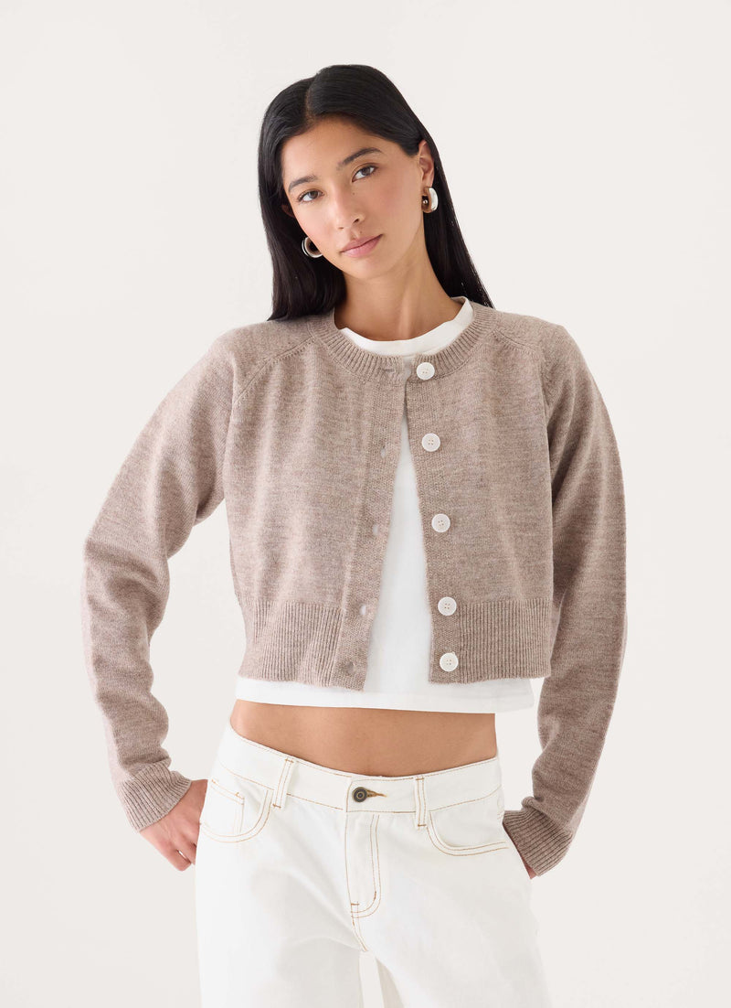 Keanne Knit Cardigan - Beige