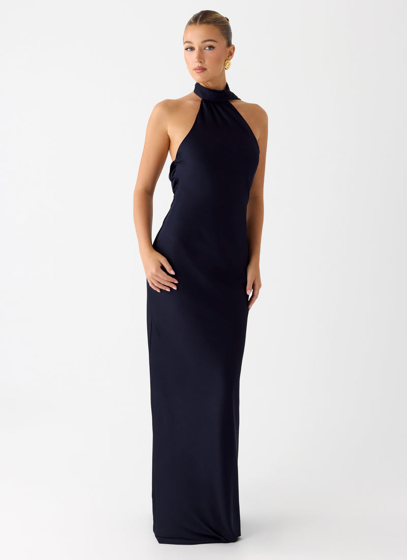 Keena Scarf Maxi Dress - Navy