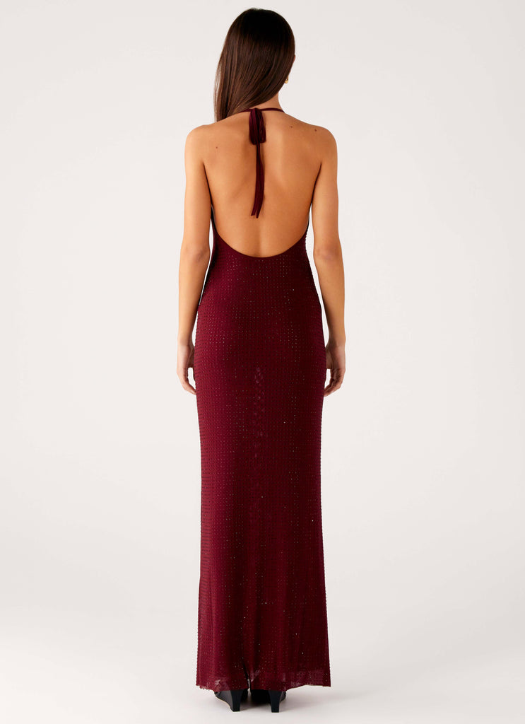 Keliese Beaded Maxi Dress - Burgundy