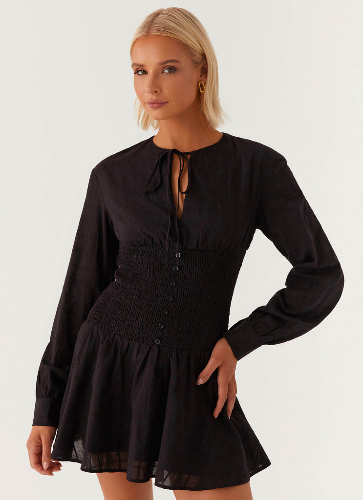 Kenzo Long Sleeve Mini Dress - Black