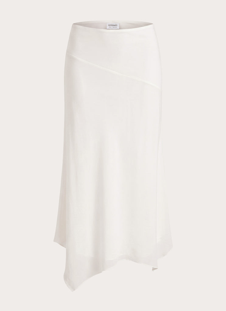Kerrie Hanky Midi Skirt - White