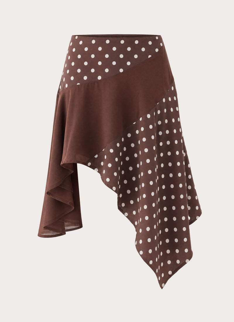 Klose Midi Skirt - Brown Polka Dot