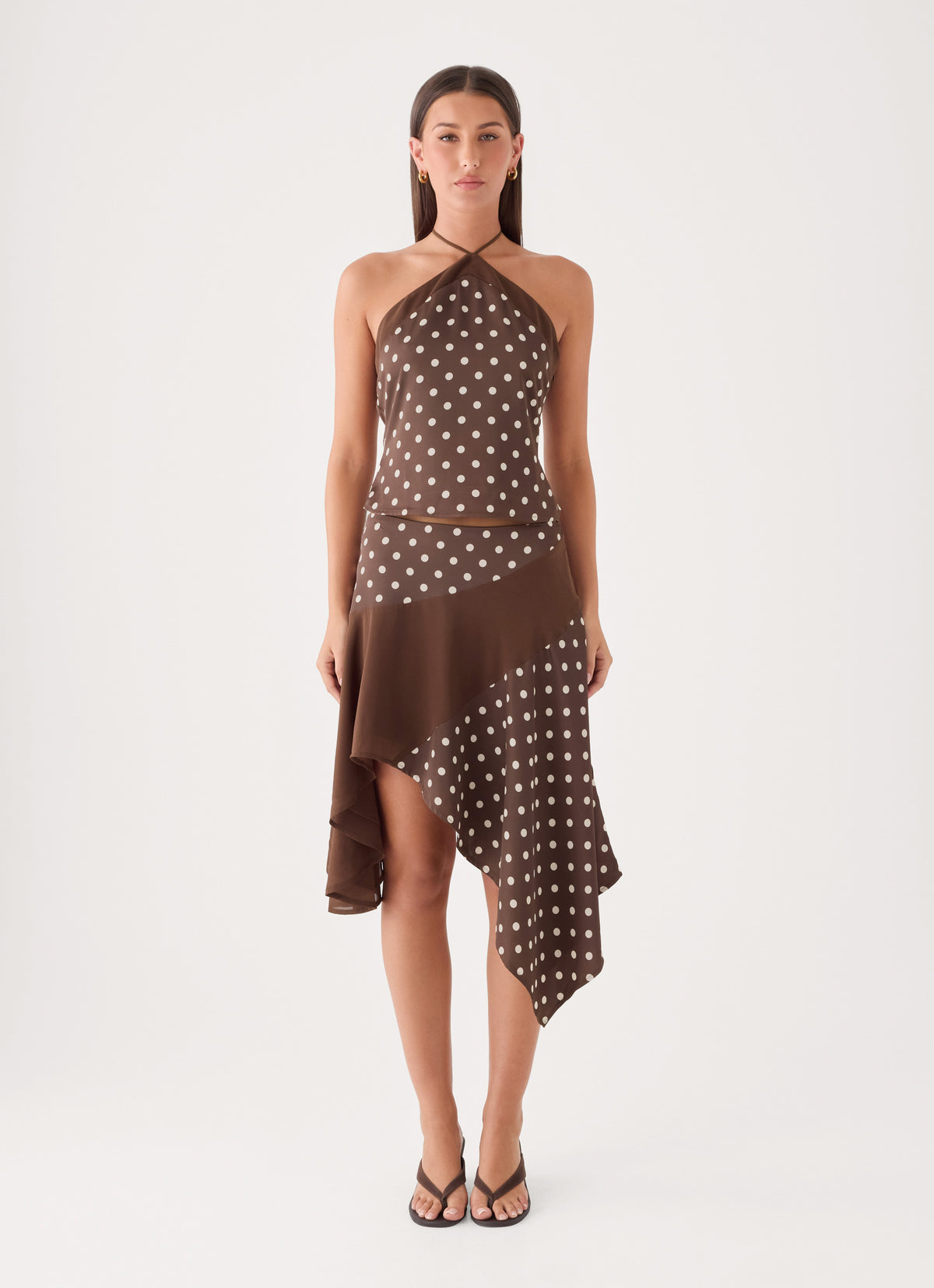 Klose Top - Brown Polka Dot