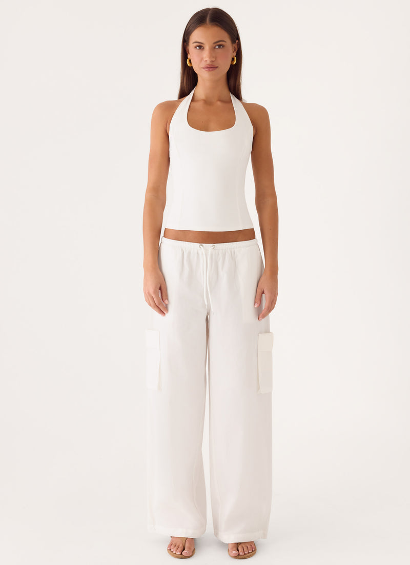 Kynzi Cargo Pants - White