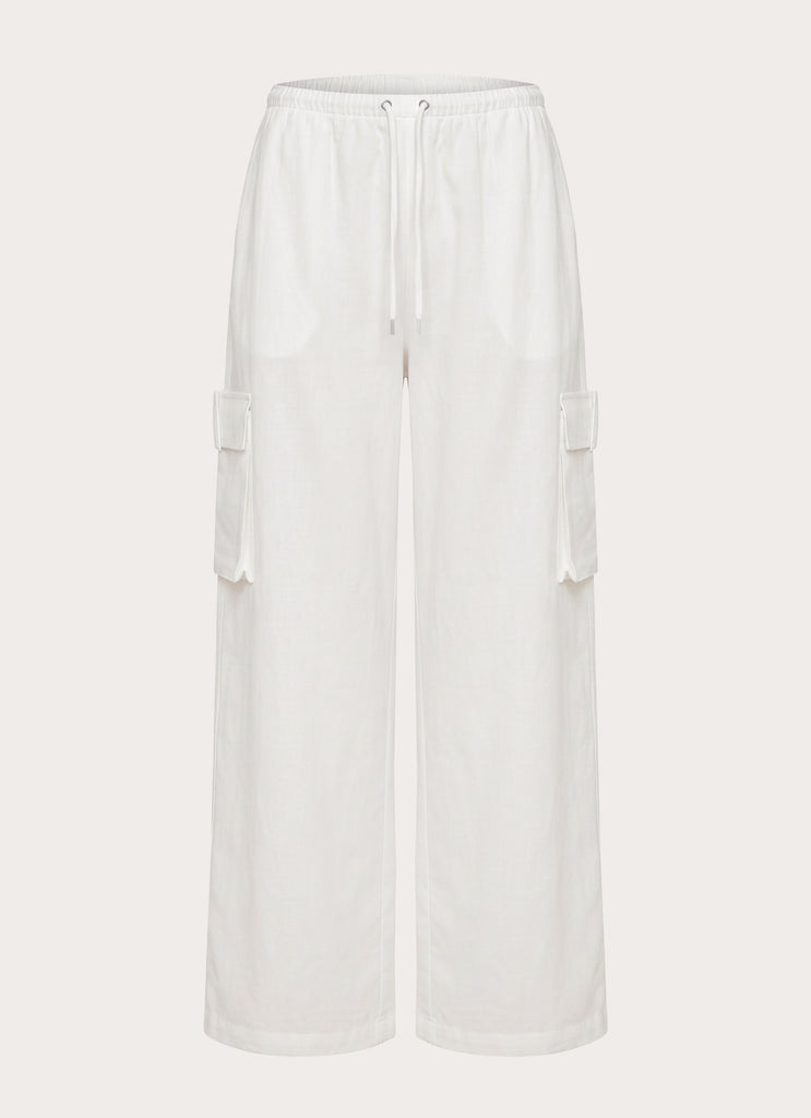 Kynzi Cargo Pants - White