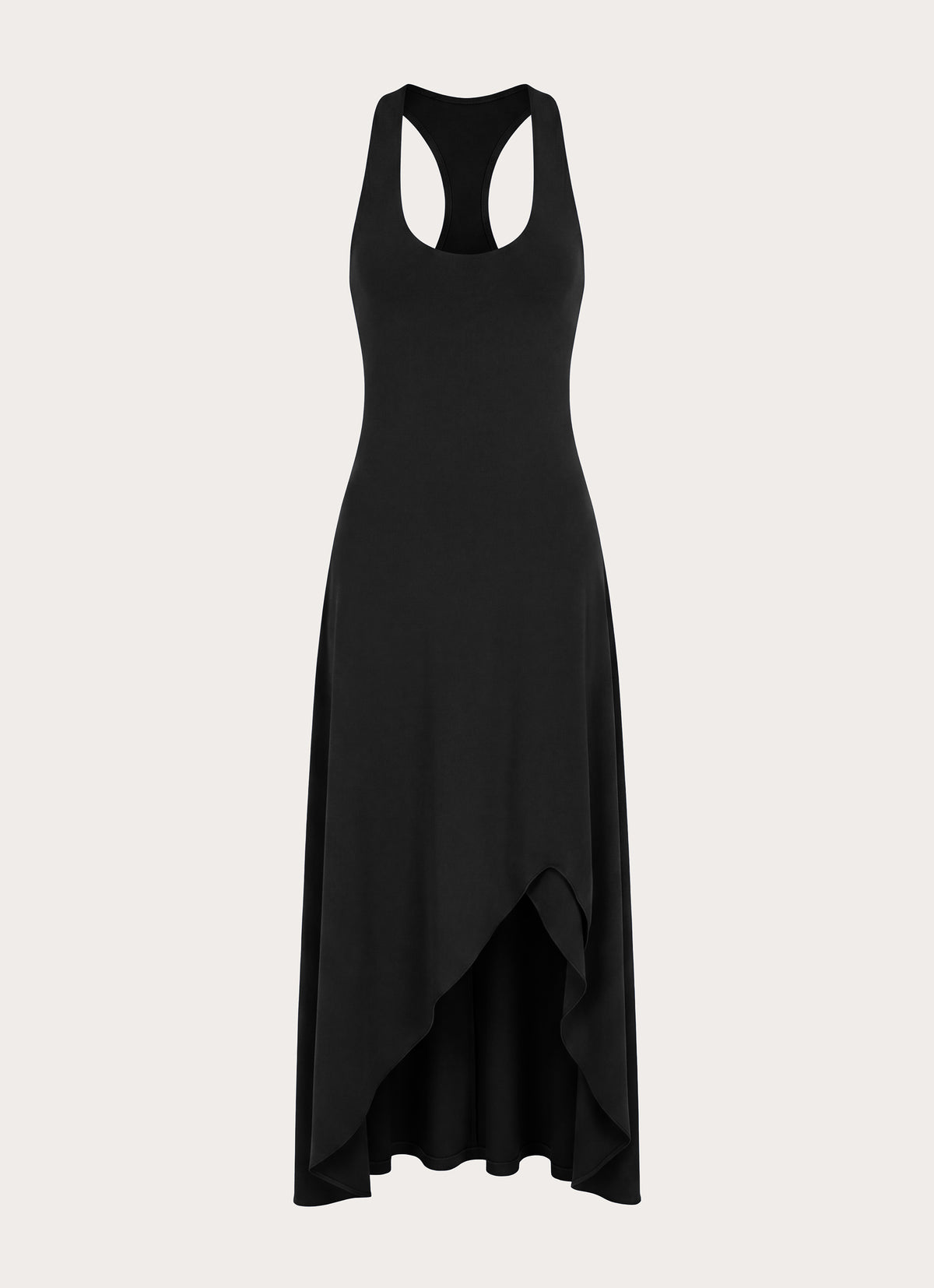 Kyrra Asymmetrical Midi Dress - Black