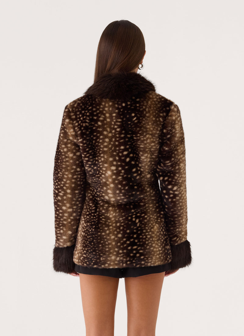 Lanaila Faux Fur Jacket - Deer