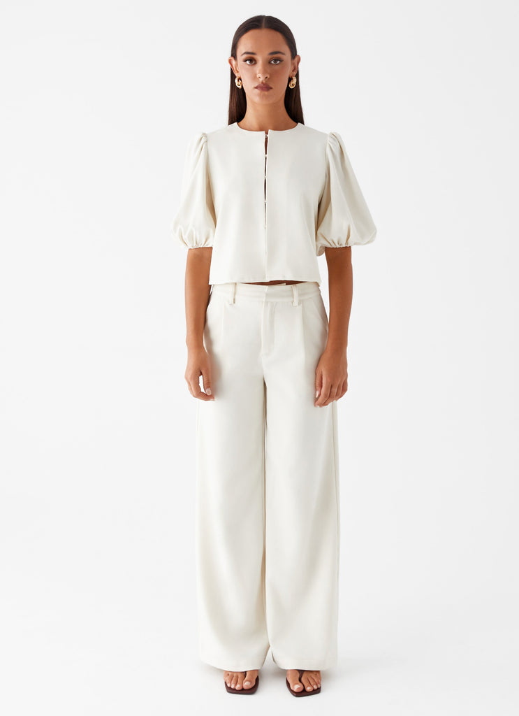 Leila Suiting Pants - Ivory