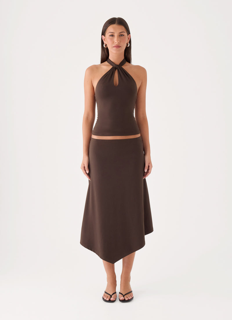 Lennox Halter Top - Chocolate