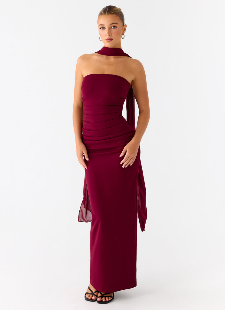 Libra Maxi Dress - Dark Cherry