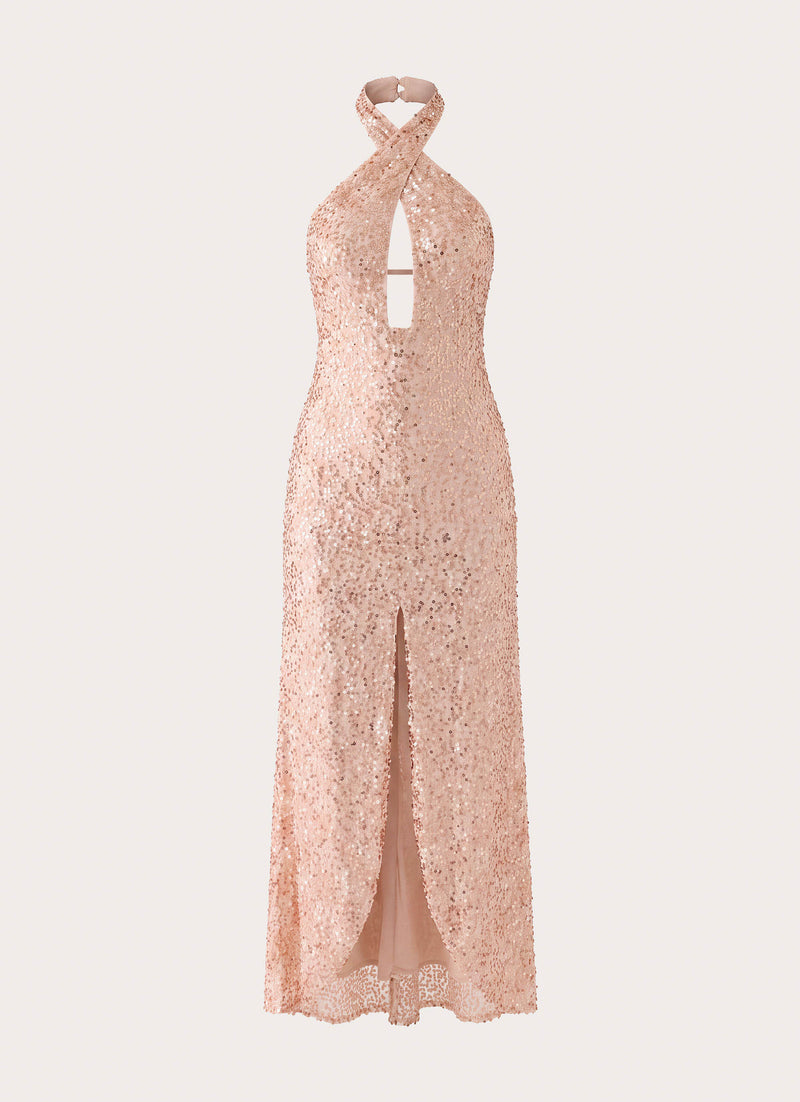 Lights Off Maxi Dress - Nude