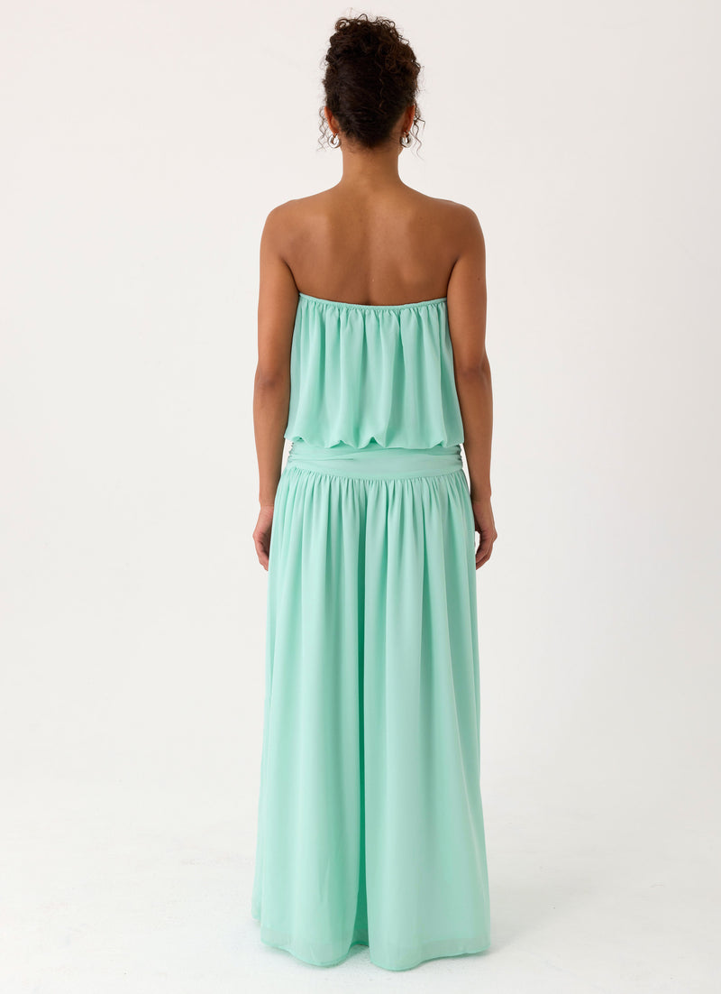 Lioras Strapless Maxi Dress - Aqua