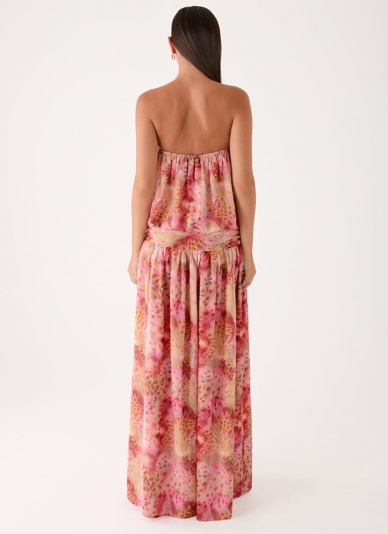 Lioras Strapless Maxi Dress - Botanic Cheetah