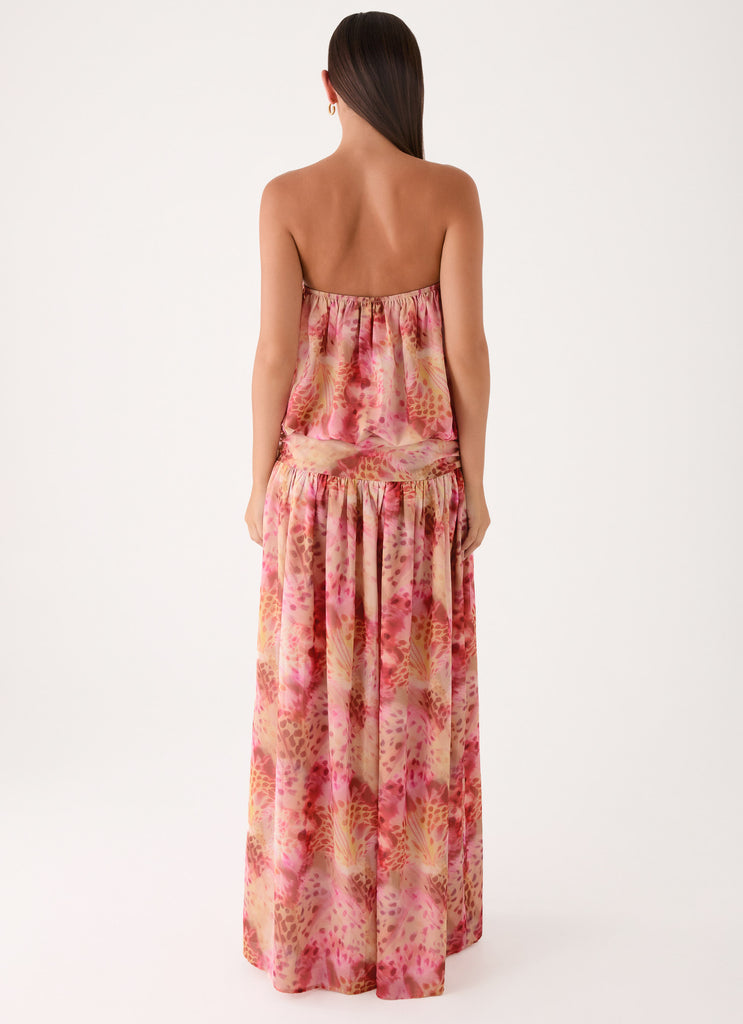 Lioras Strapless Maxi Dress - Botanic Cheetah