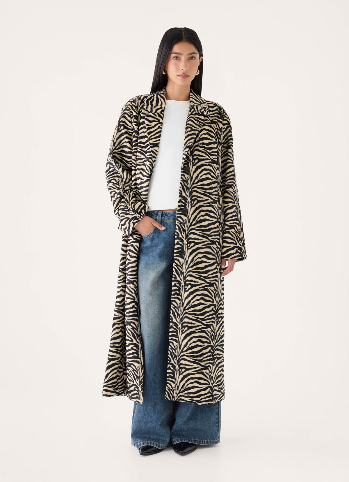 Lirena Fitted Zebra Coat - Zebra