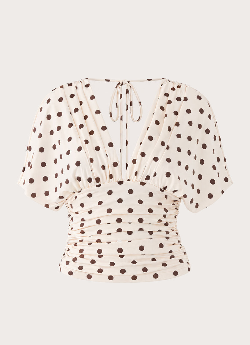 Lorelei Top - Cream Polka Dot