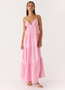 Lotty Linen Maxi Dress - Pink