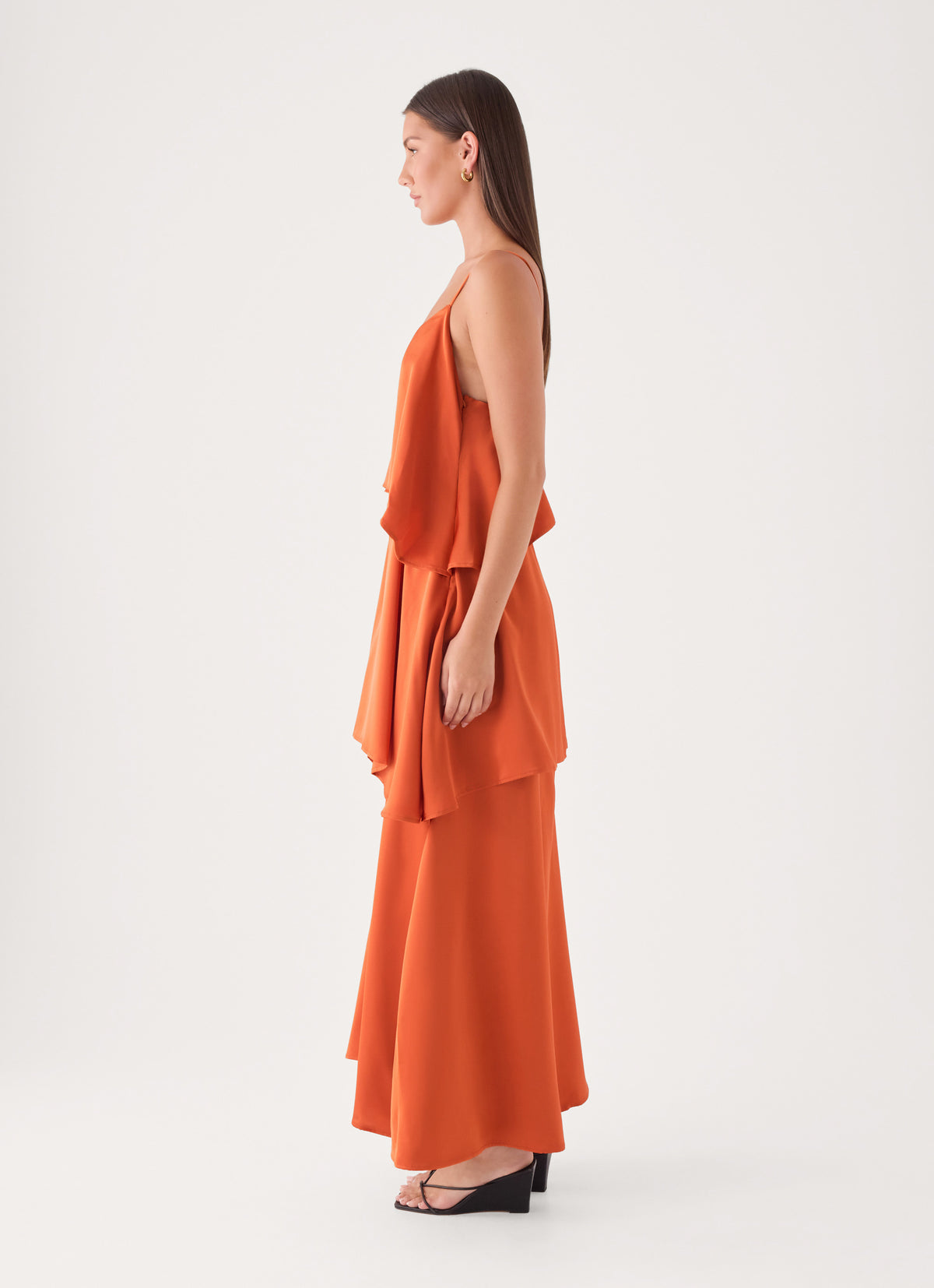 Lucy Tiered Maxi Dress - Orange