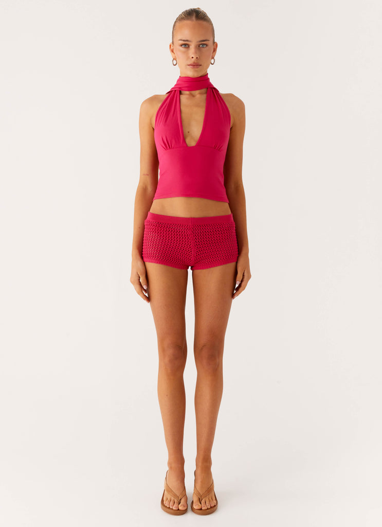 Lukella Chrochet Mini Short - Hot Pink