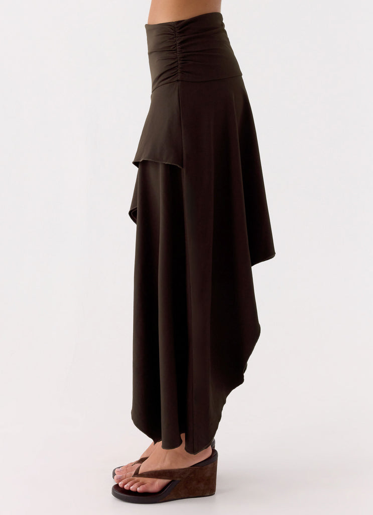 Lycia Midi Skirt - Chocolate