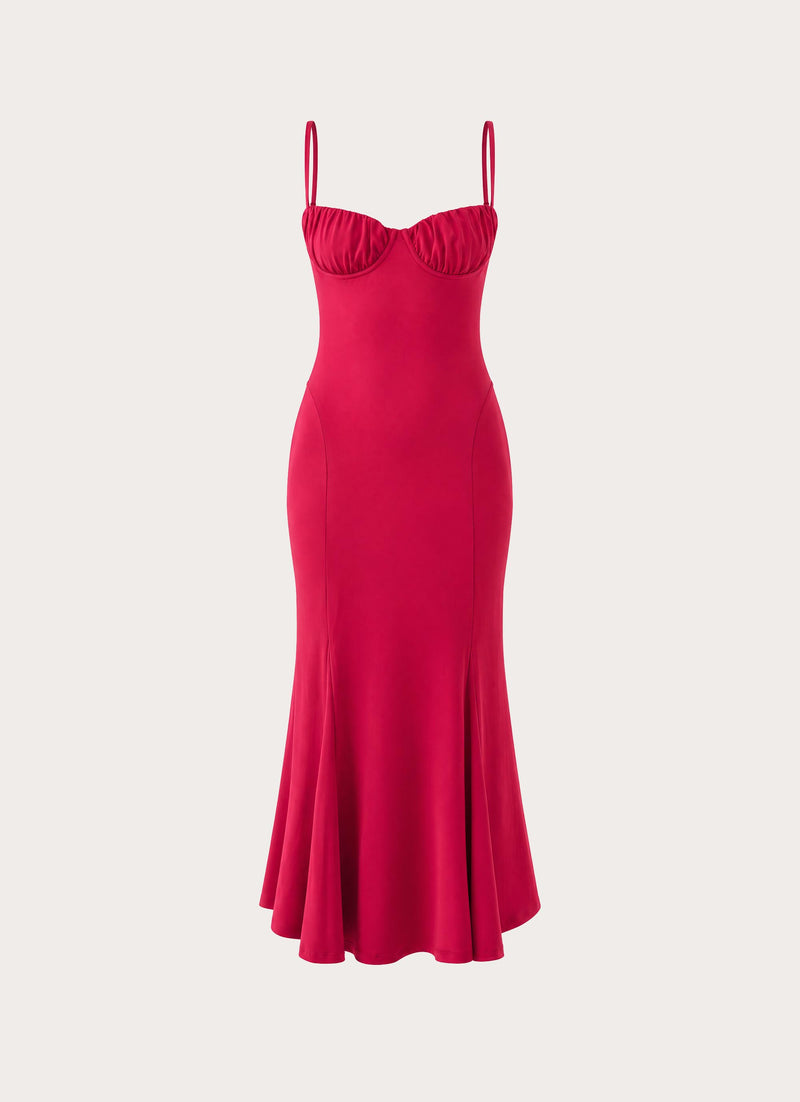 Lynn Midi Dress - Pomegranate Red