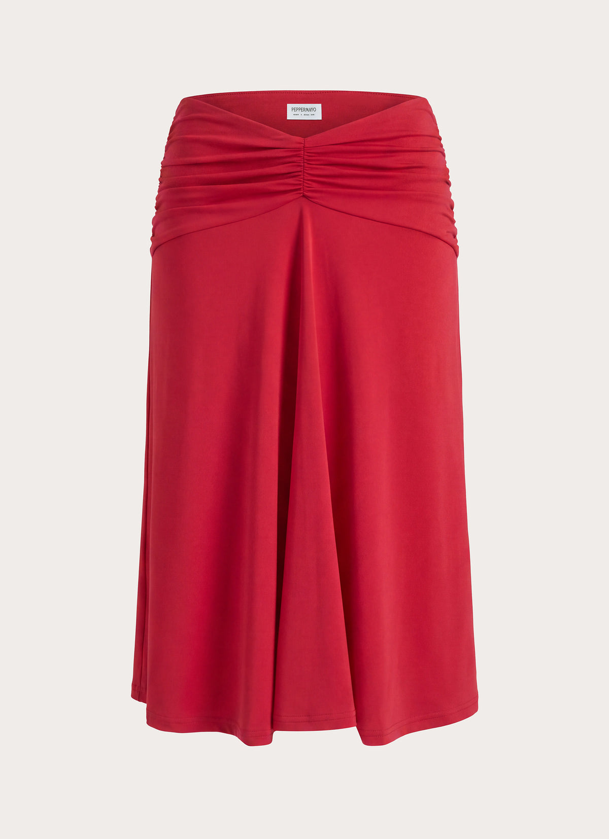 Madelyne Jersey Midi Skirt - Chilli Red