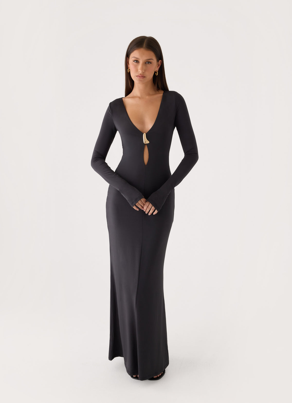 Main Event Keyhole Maxi Dress - Black