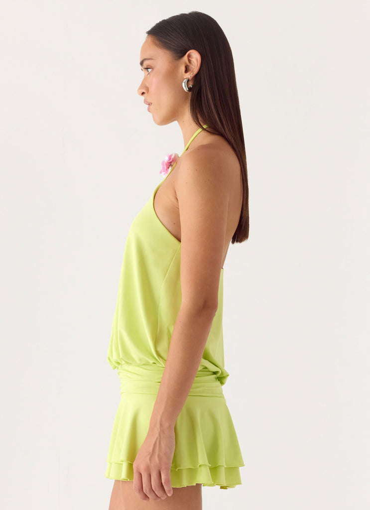 Make It Right Mini Dress - Lime