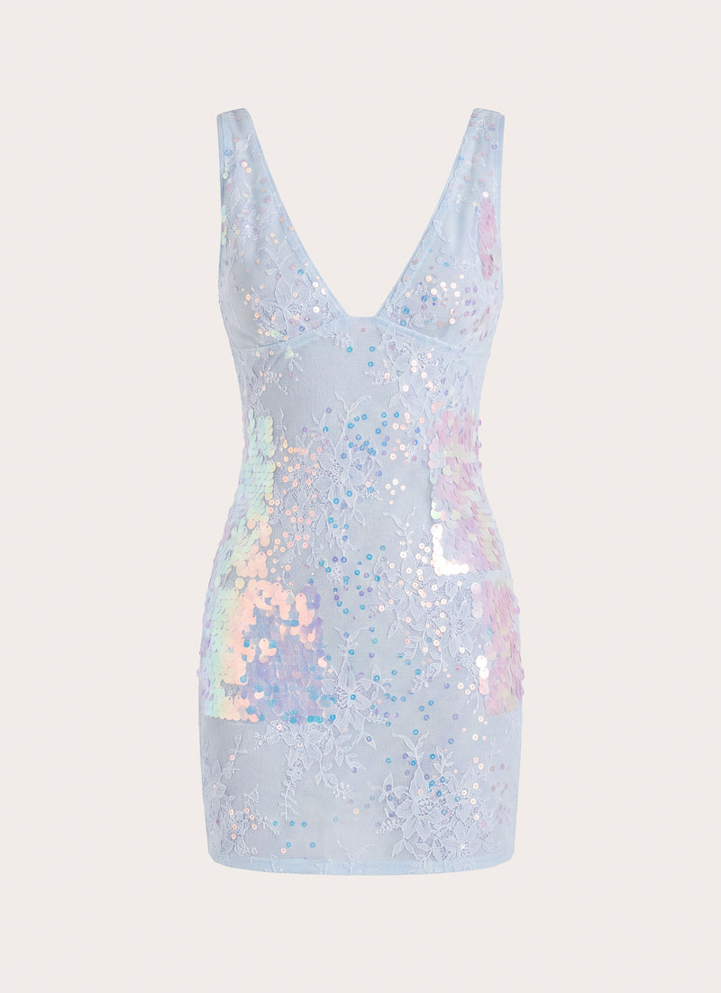 Maral Sequin Mini Dress - Blue