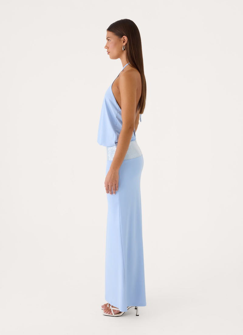 Marcie Halter Maxi Dress - Powder Blue