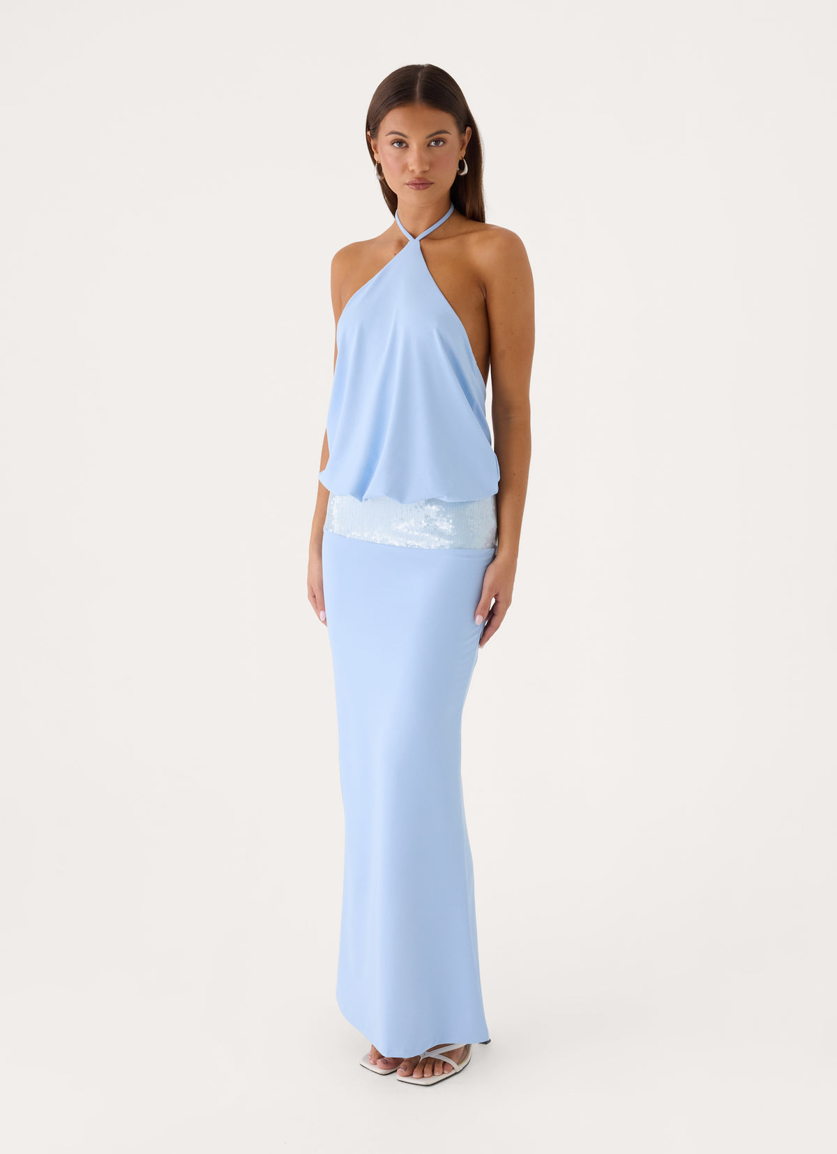 Marcie Halter Maxi Dress - Powder Blue