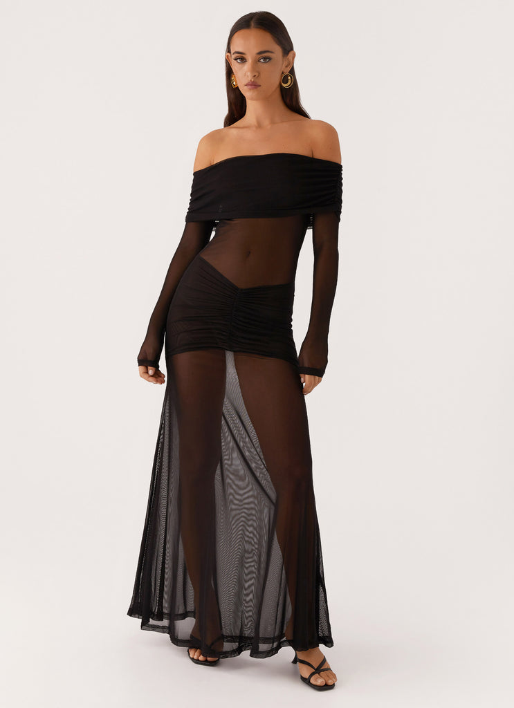 Maren Off Shoulder Maxi Dress - Black