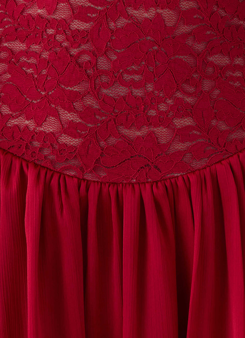 Mariana Lace Mini Dress - Red