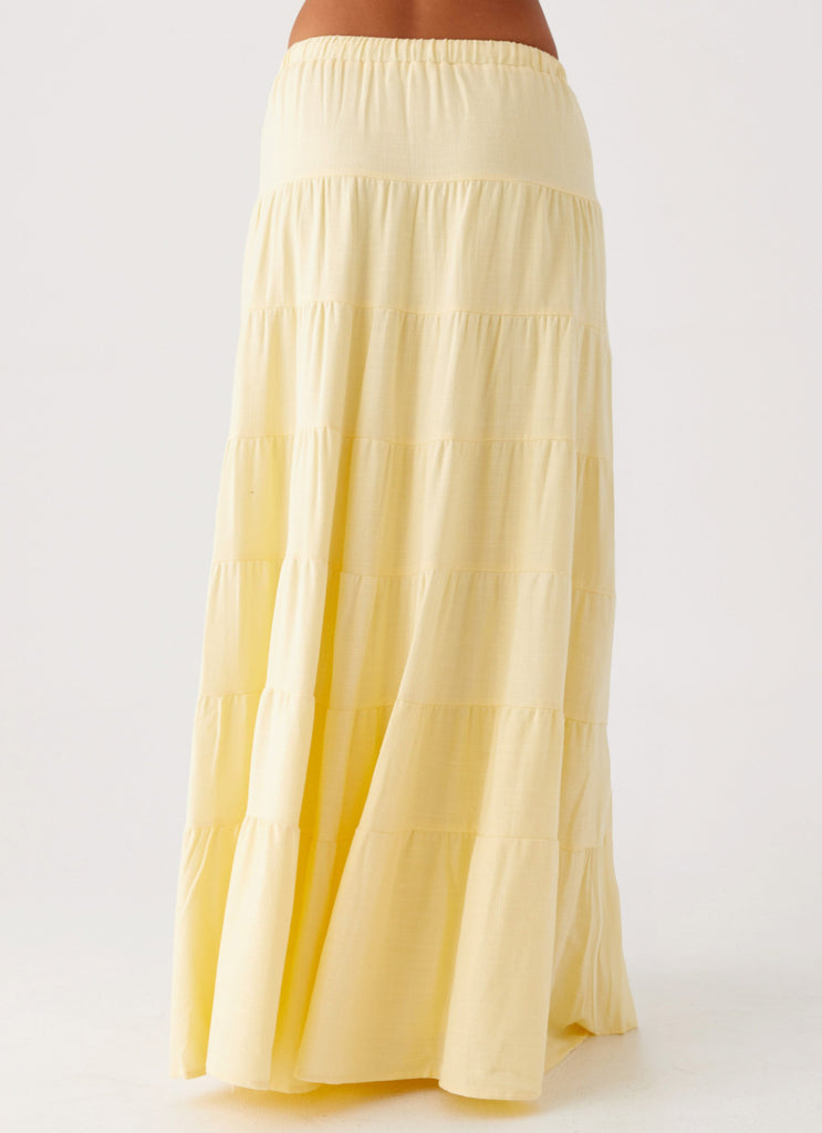 Mariella Linen Maxi Skirt - Yellow