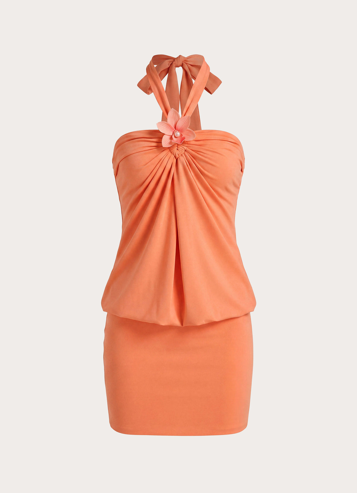 Marimae Halter Mini Dress - Apricot