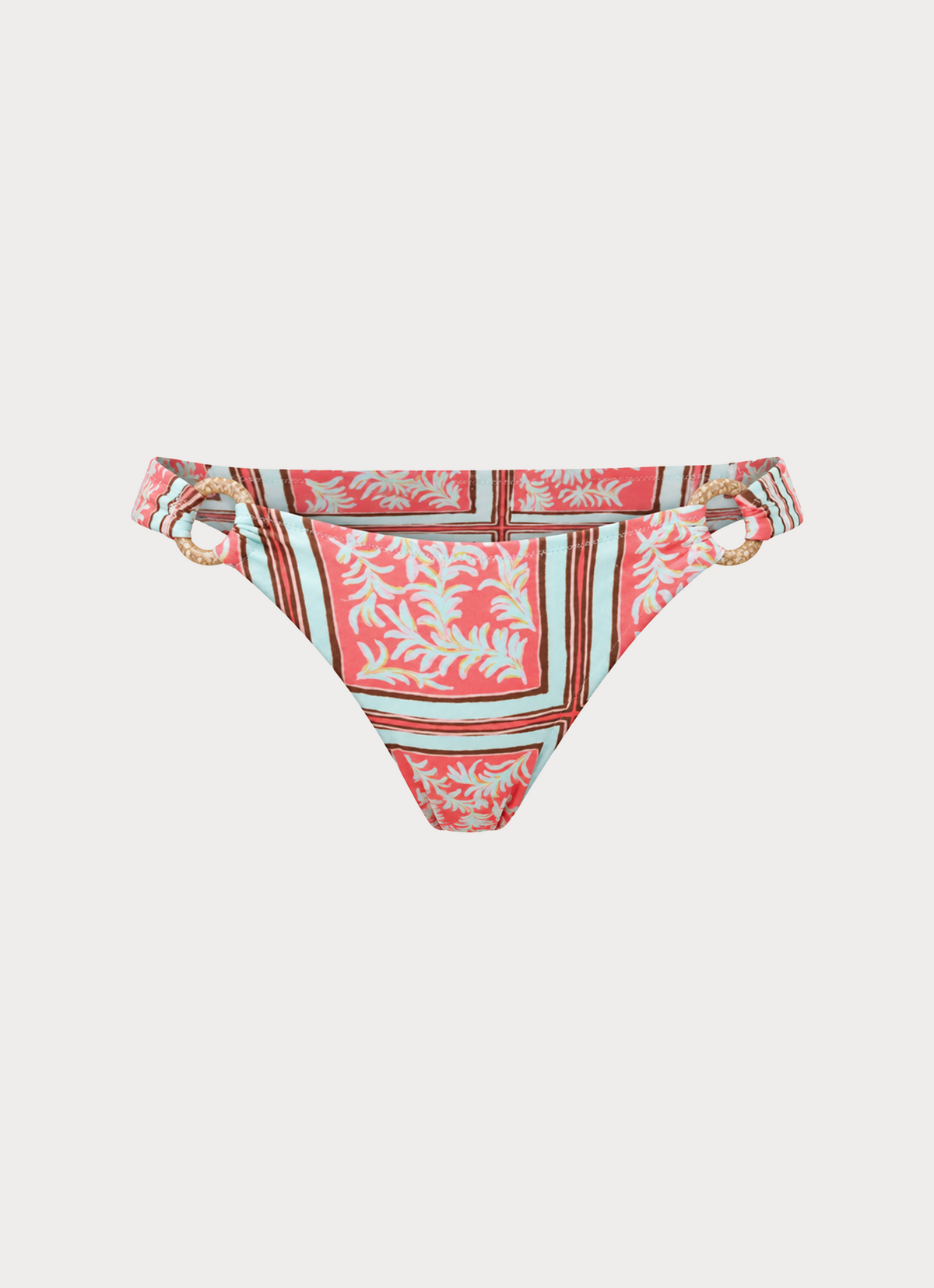 Marina Nights Bikini Bottoms - Coral Palm Print