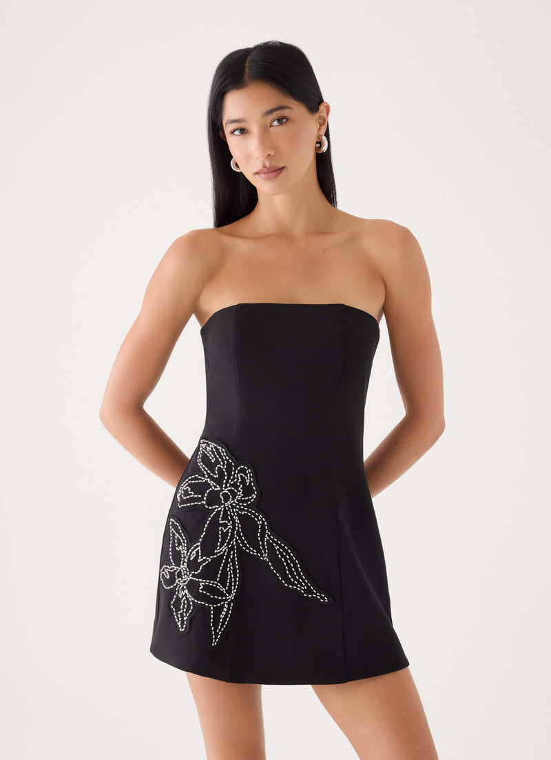 Marta Strapless Mini Dress - Black