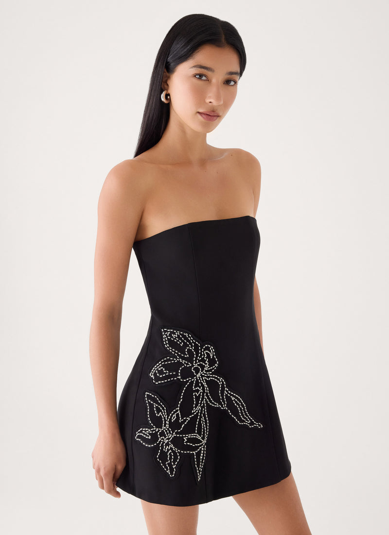 Marta Strapless Mini Dress - Black
