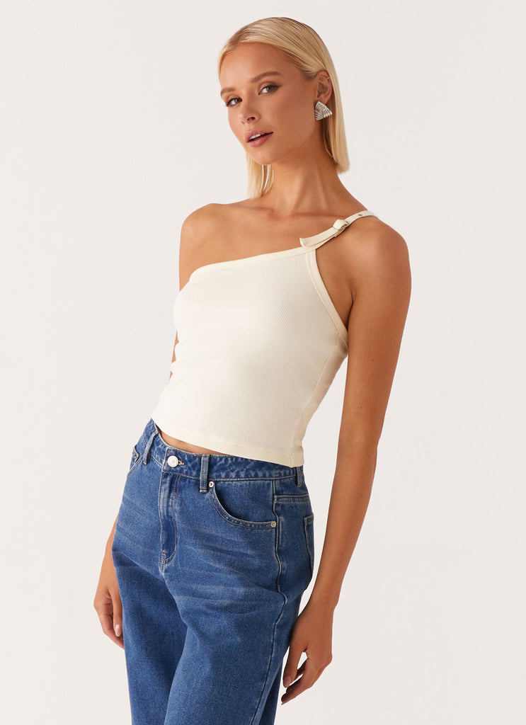 Mataya Buckle Top - Lemon