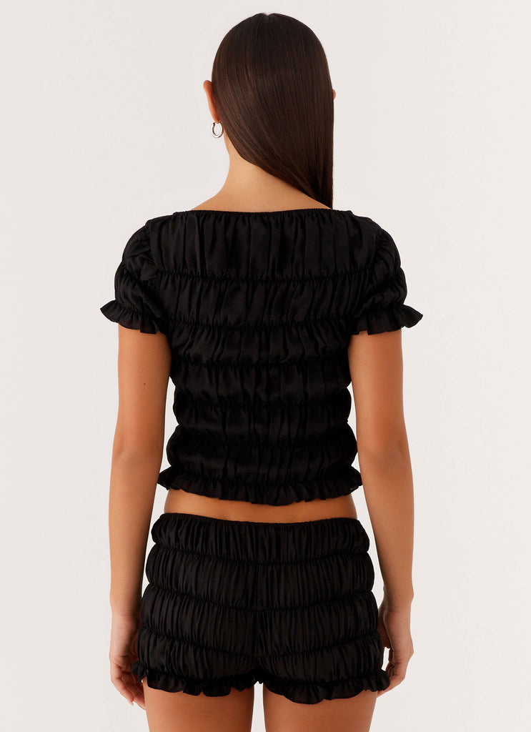 Mateo Ruched Top - Black