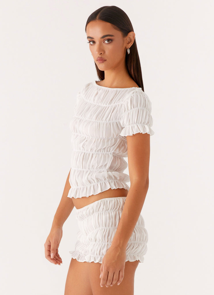 Mateo Ruched Top - White