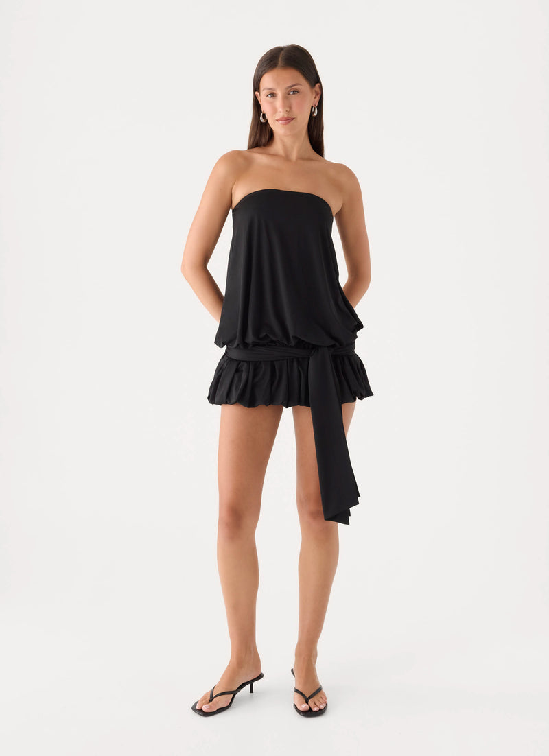 Mazie Strapless Mini Dress - Black