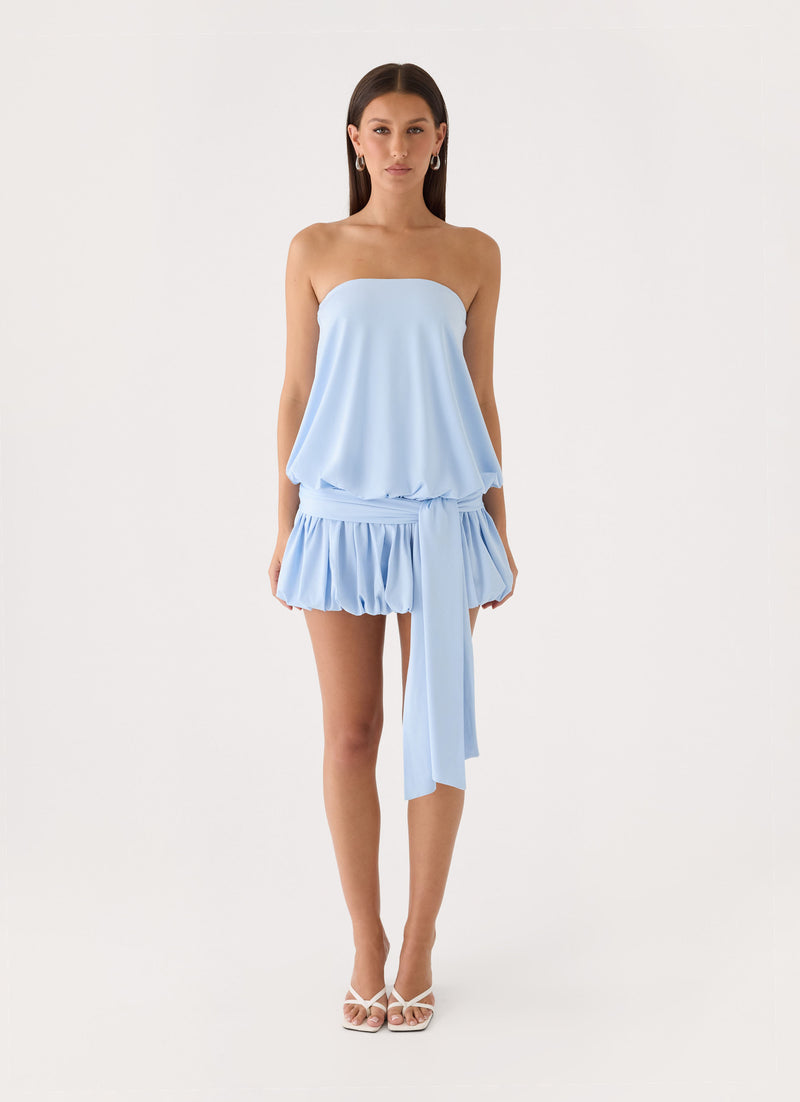 Mazie Strapless Mini Dress - Powder Blue