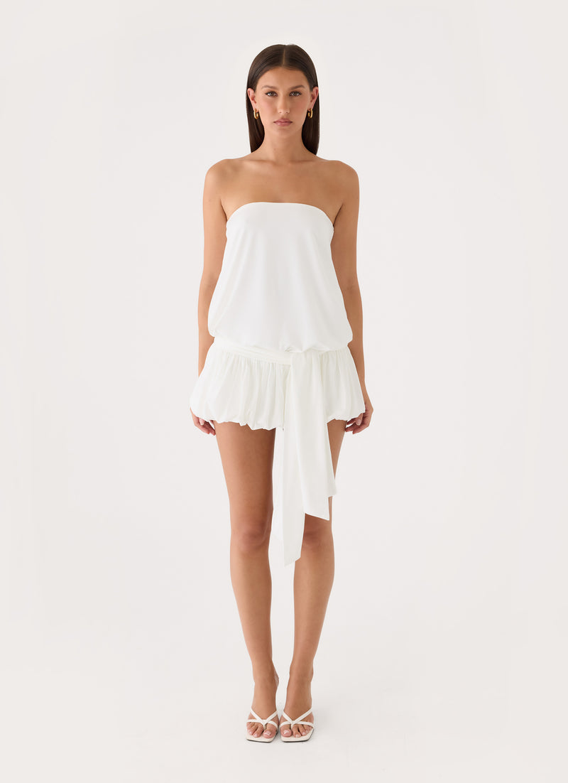 Mazie Strapless Mini Dress - White