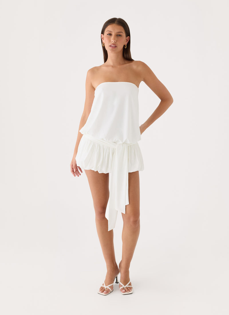 Mazie Strapless Mini Dress - White