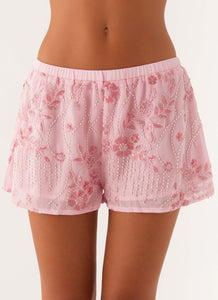 Mercer Sequin Mini Shorts - Pink