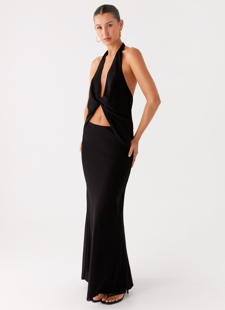 Michaella Chiffon Maxi Skirt - Black