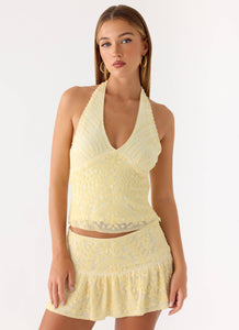Mimi Beaded Top - Yellow